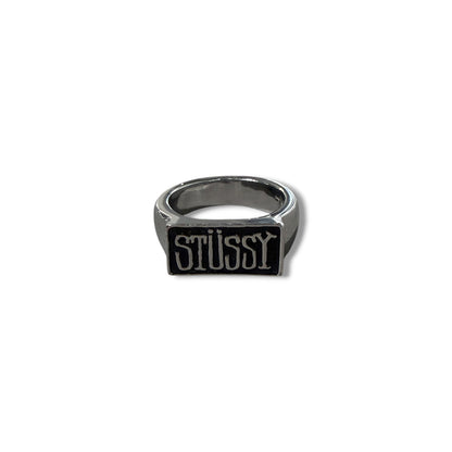 Stussy Box Logo Silver Ring Size L/XL Size JP 18.5