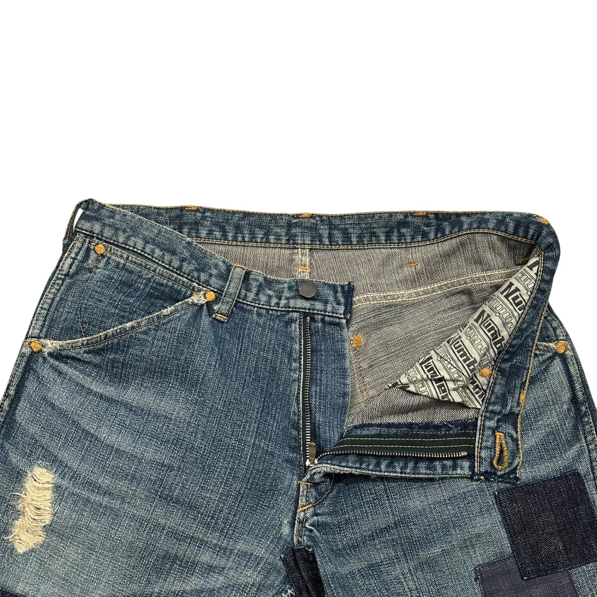 NUMBER (N)INE 03AW "TOUCH ME I'M SICK" Patchwork Denim Pants