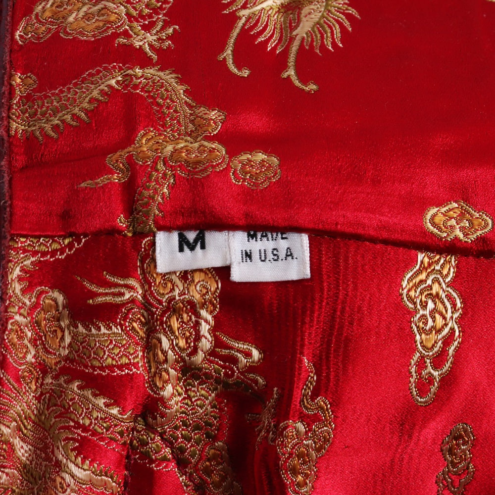 SKKIN Leather Braided Suede Fire Pattern Pants Red Size M