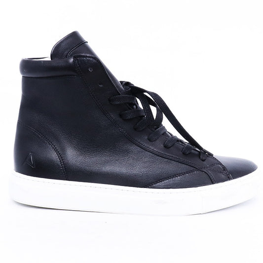 AMB KIPS Leather Side Zip High-Top Sneakers Black Size EU 40