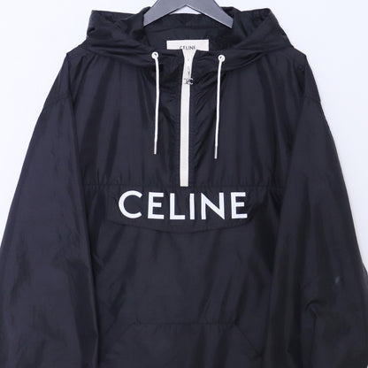 CELINE 22SS Eddie Slimane Nylon Logo Hoodie Black Size 50