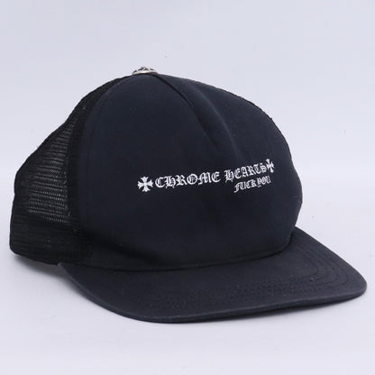 CHROME HEARTS FUCK YOU Mesh Trucker Cap Black Size F