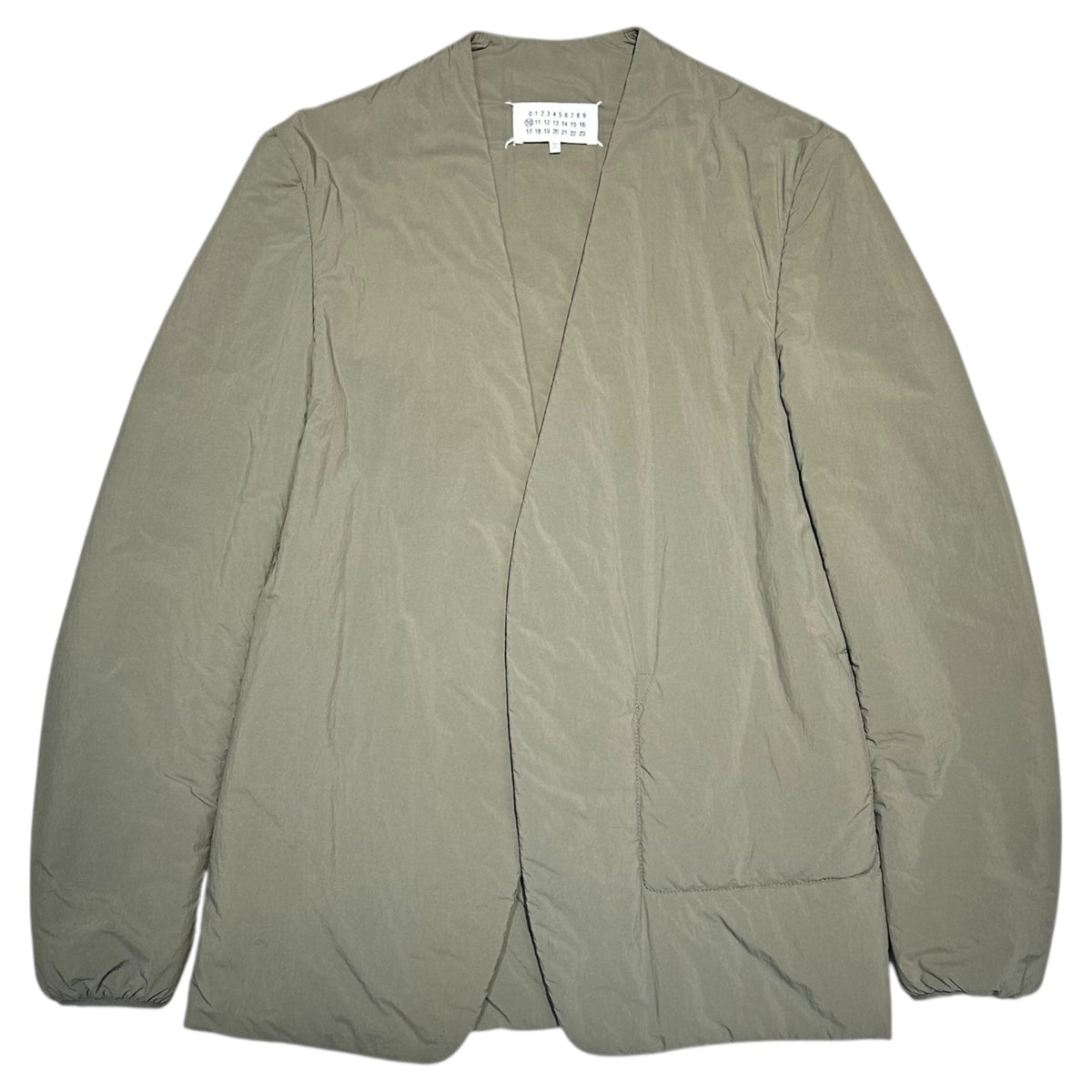 MAISON MARGIELA 20AW Padded No Collar Jacket Olive Size 46