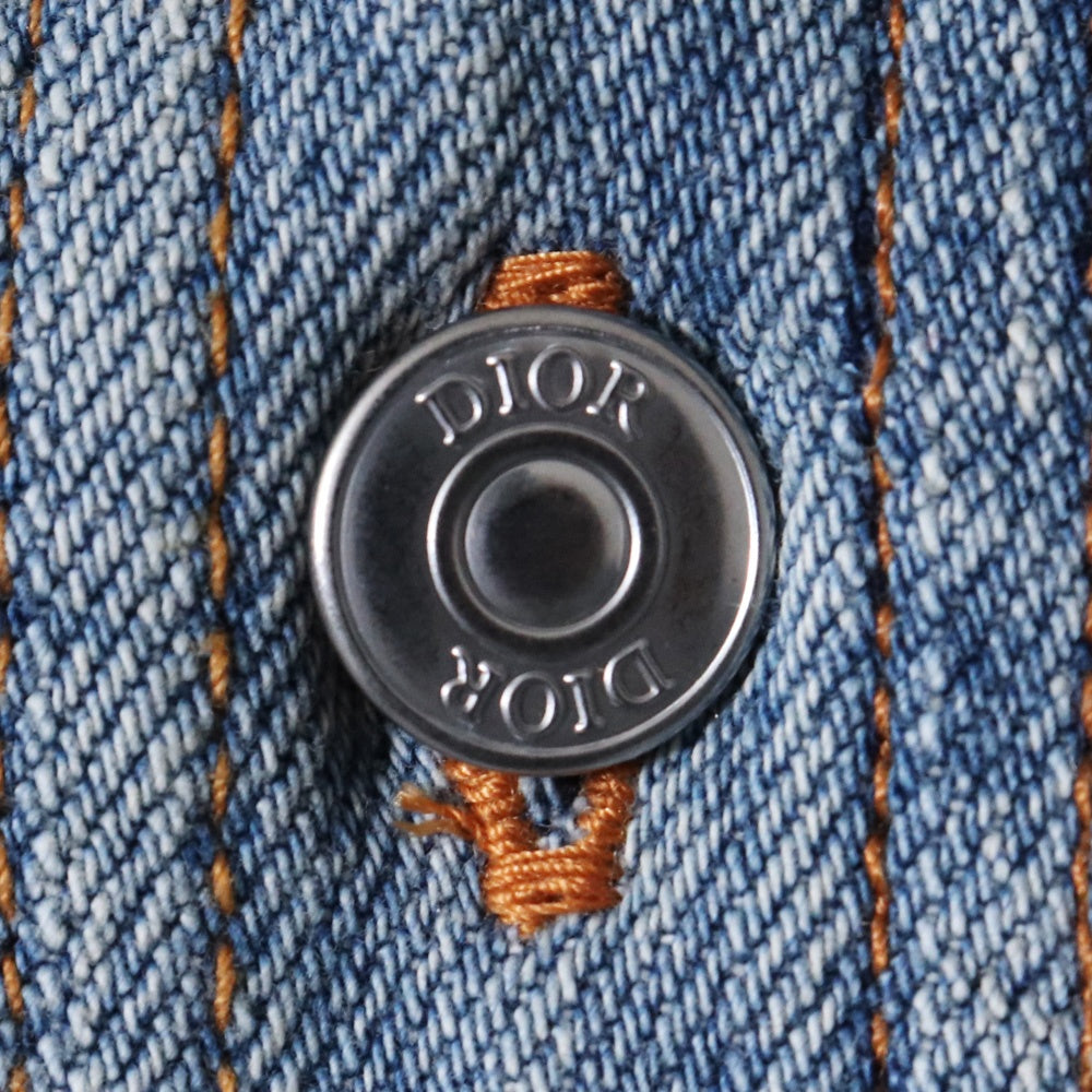 DIOR 25SS Cotton Denim Overshirt Indigo Shirt Size 39