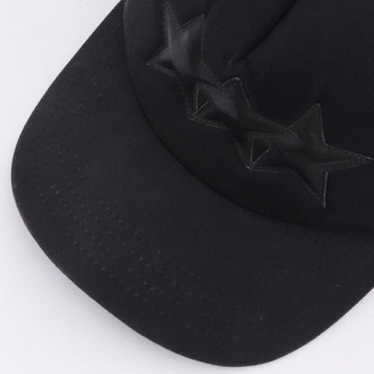 CHROME HEARTS Three Star Leather Patch Cap Black Size F
