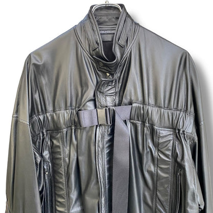 JULIUS 22SS Lamb Leather Jacket Black Size 3