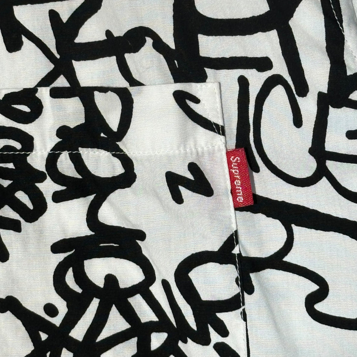 Supreme x CDG SHIRT 18AW Graphic Shirt White/Black Size L