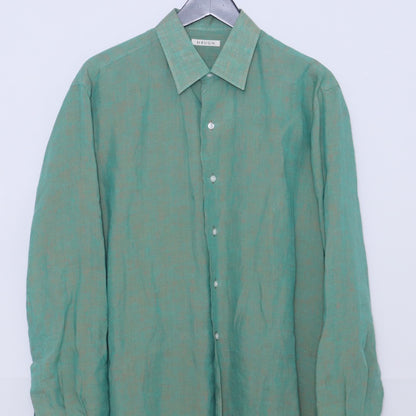 HEUGN Alan Linen Chambray One-Piece Shirt Green Size 2