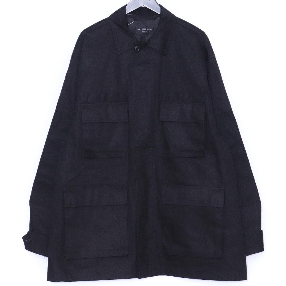 BALENCIAGA 22AW Oversized Work Cargo Jacket Black Size 2