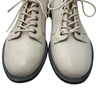 McQ Old 6-Hole Plain-Toe Leather Shoes Ivory Size EU 42