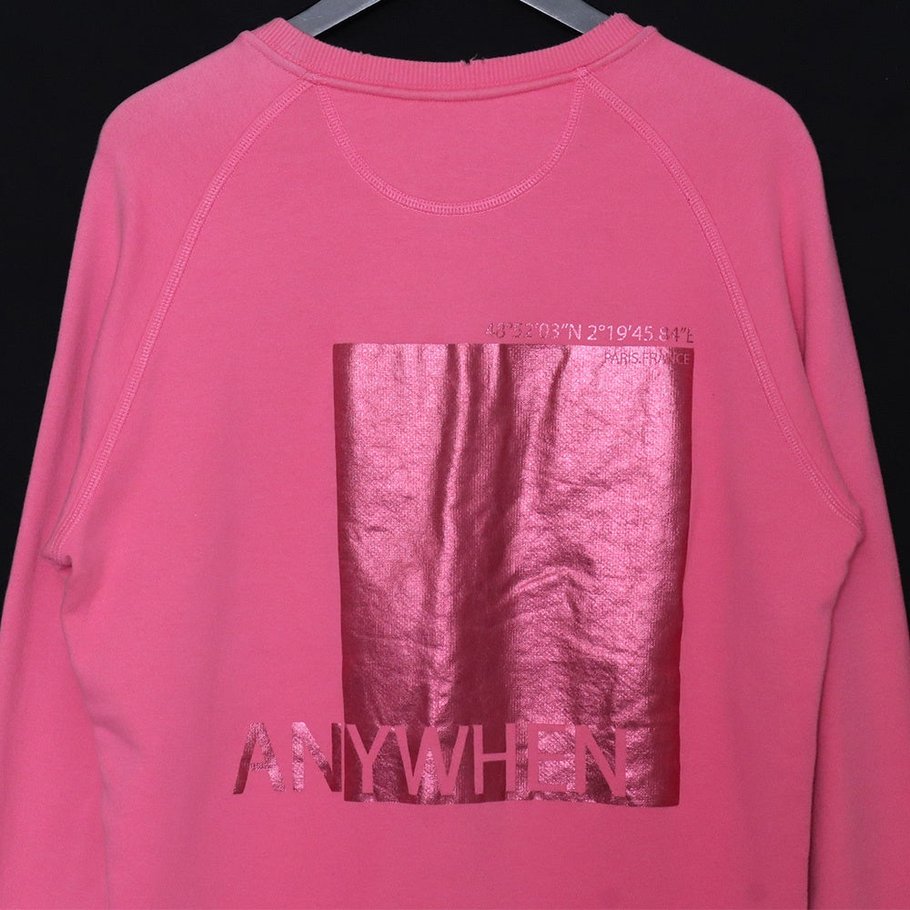 VALENTINO Distressed Back Print Sweatshirt Pink Size XS