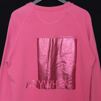 VALENTINO Distressed Back Print Sweatshirt Pink Size XS