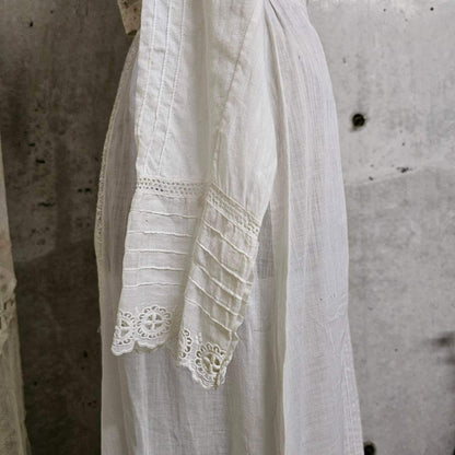 Euro antique Victorian Cotton Dress White
