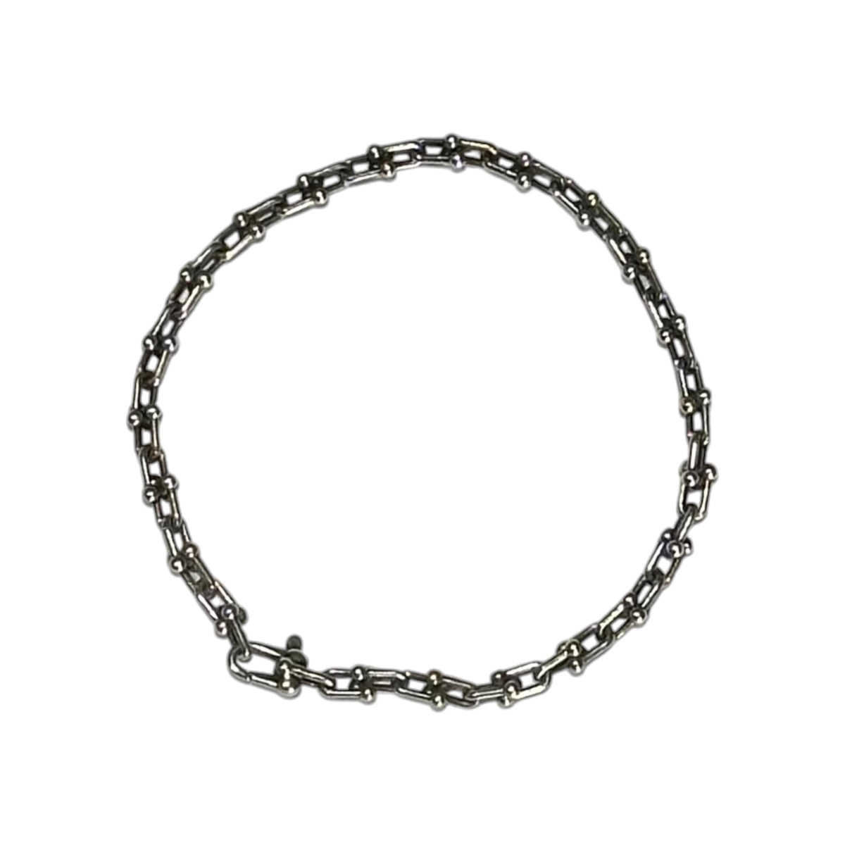 TIFFANY & CO. Hardware Micro Link Silver Bracelet Size MICRO