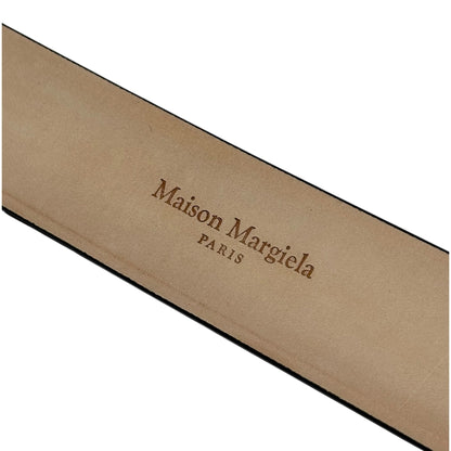 MAISON MARGIELA Square-Buckle Leather Belt Black Size 80