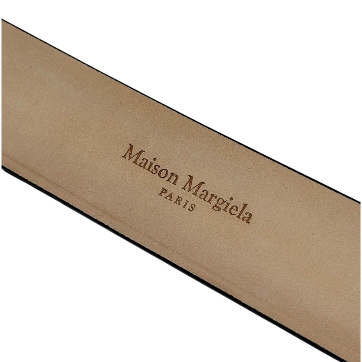MAISON MARGIELA Square-Buckle Leather Belt Black Size 80