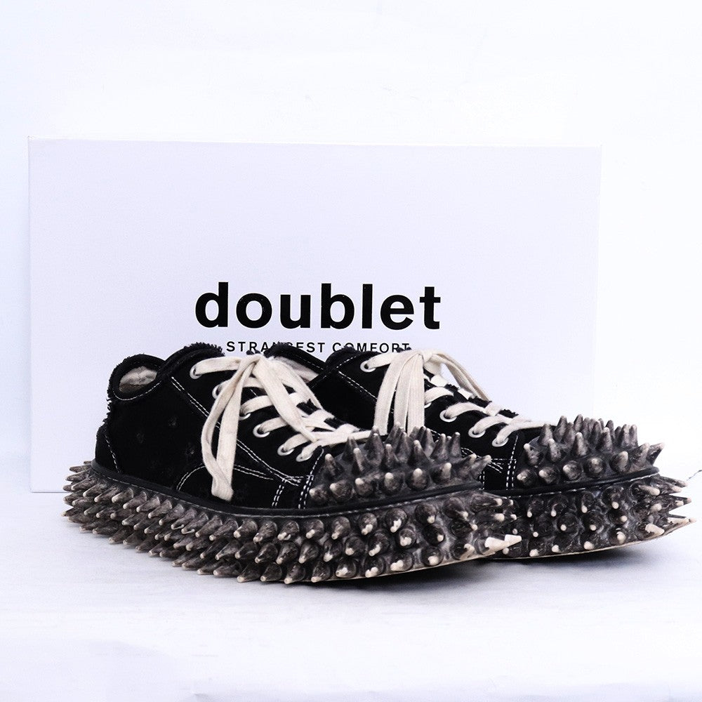 DOUBLET 26SS Dirty Spike Toe Cap Sneakers Black Size 26H