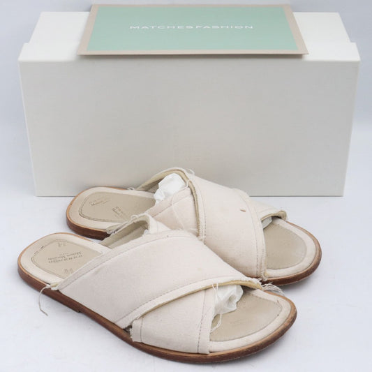 MAISON MARGIELA Canvas Slide Sandals Ivory Size EU 41