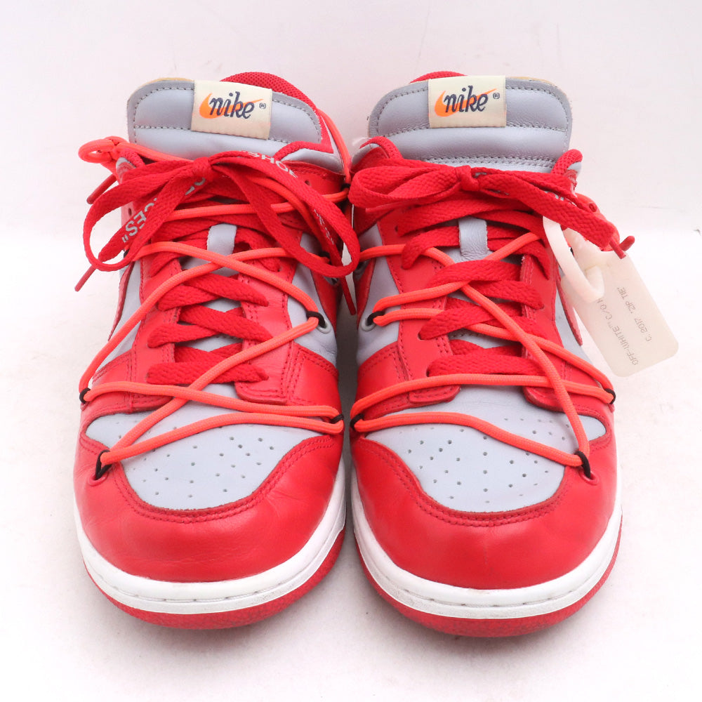 NIKE x OFF-WHITE 19AW Dunk Low LTHR Sneakers Red Size 26.5cm