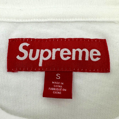 SUPREME 25AW Cracked Stretch Logo Print T-Shirt White Size S