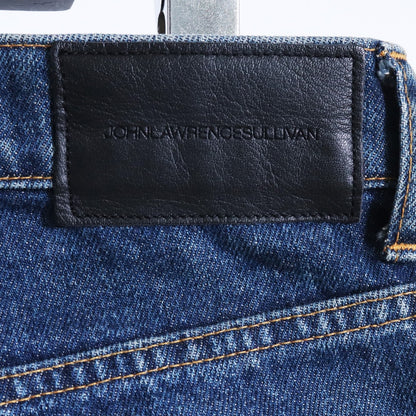 JOHN LAWRENCE SULLIVAN Leather Denim Jeans & Black Size L