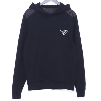 Prada Cotton Triangle Logo Hoodie Black Size M