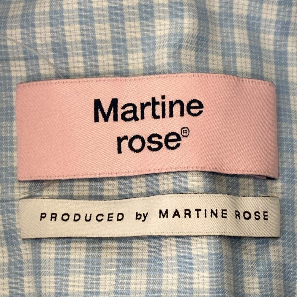 MARTINE ROSE 22SS Tuck Neck S/S Shirt Light Blue Size S