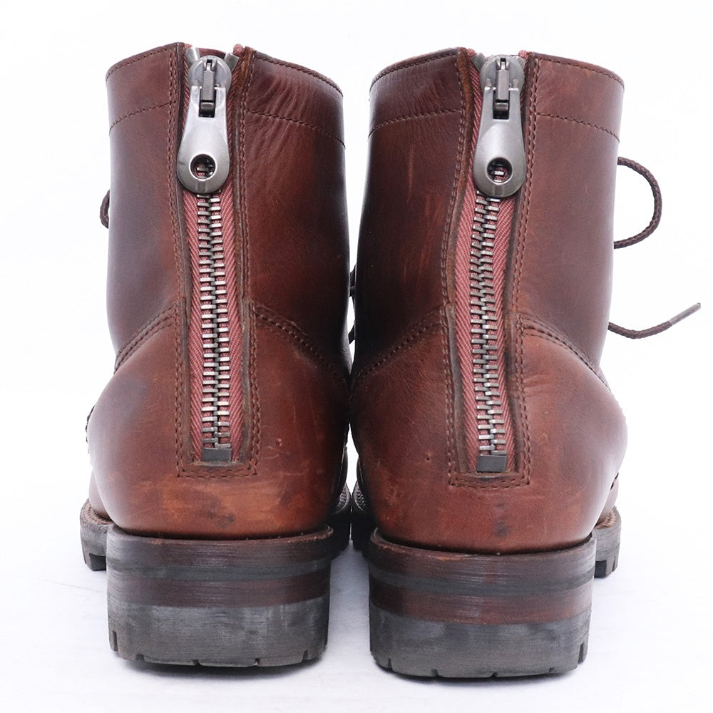 junhashimoto Military Back Zip Double Boots Brown Size EU 41