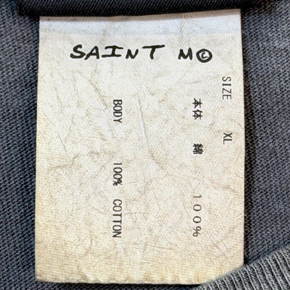 SAINT MICHAEL 23SS Blue Face Vintage T-Shirt Black Size XL