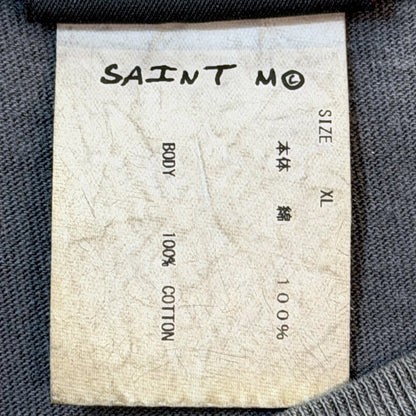 SAINT MICHAEL 23SS Blue Face Vintage T-Shirt Black Size XL