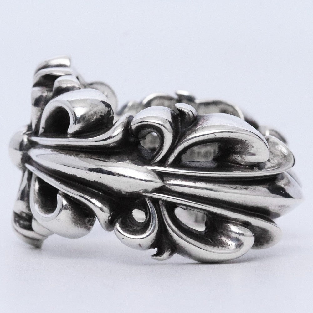 CHROME HEARTS DBL FLRL CRS Double Ring Silver Size JP 27