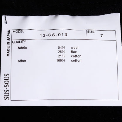 SUS-SOUS Black Wool Cargo Pants Size 7