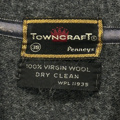TOWNCRAFT 60's-70's Vintage Wool Cardigan Gray Size 36