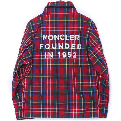 MONCLER Tartan Check Nylon Jacket Red Size 0