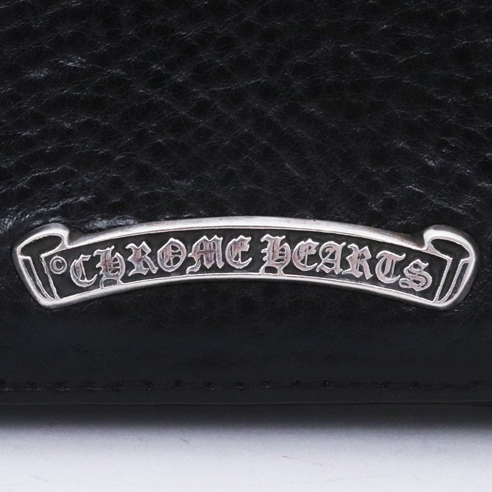 CHROME HEARTS 3 Pocket Scroll Card Case Black Size F