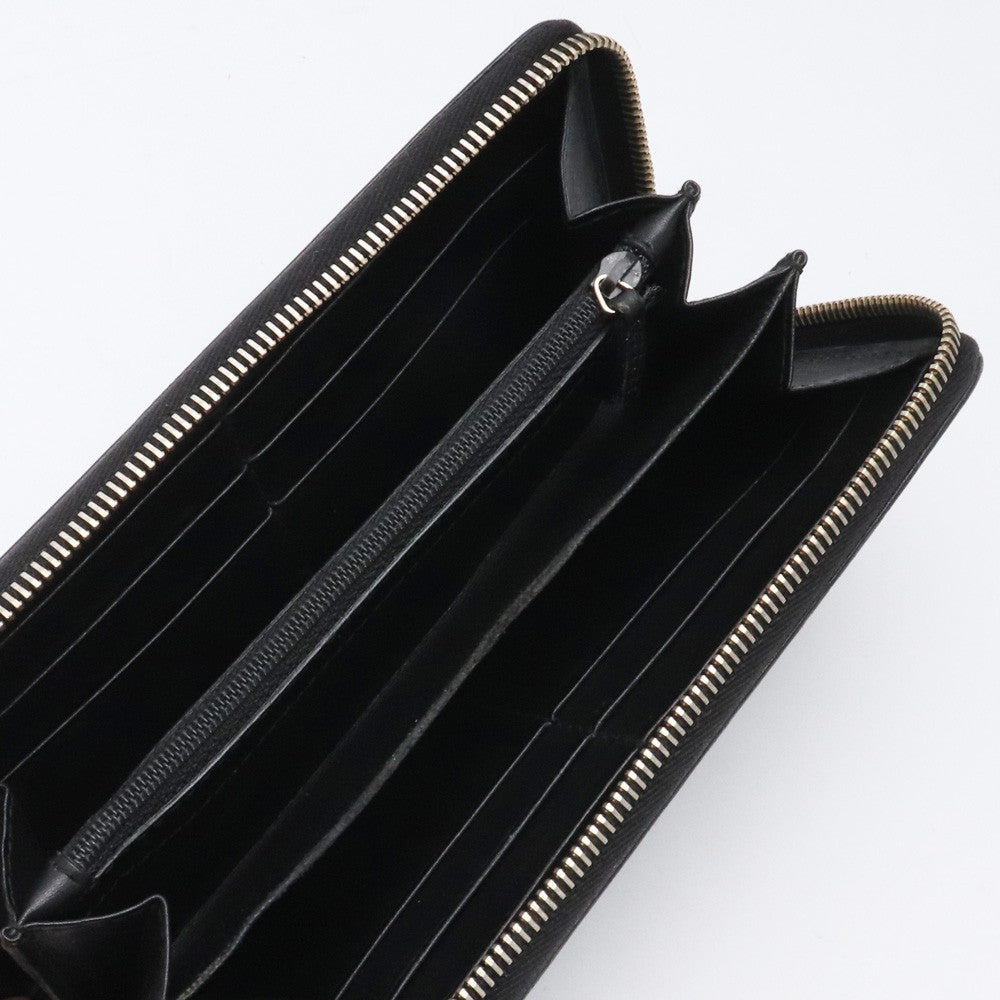 Gucci Guccissima Logo Plate Zip-Around Wallet Black Size F