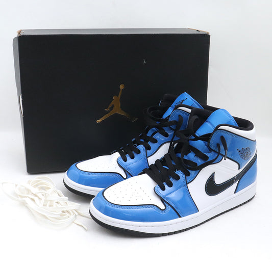 NIKE Air Jordan 1 Mid SE Signal Blue Sneakers Size 30.5cm