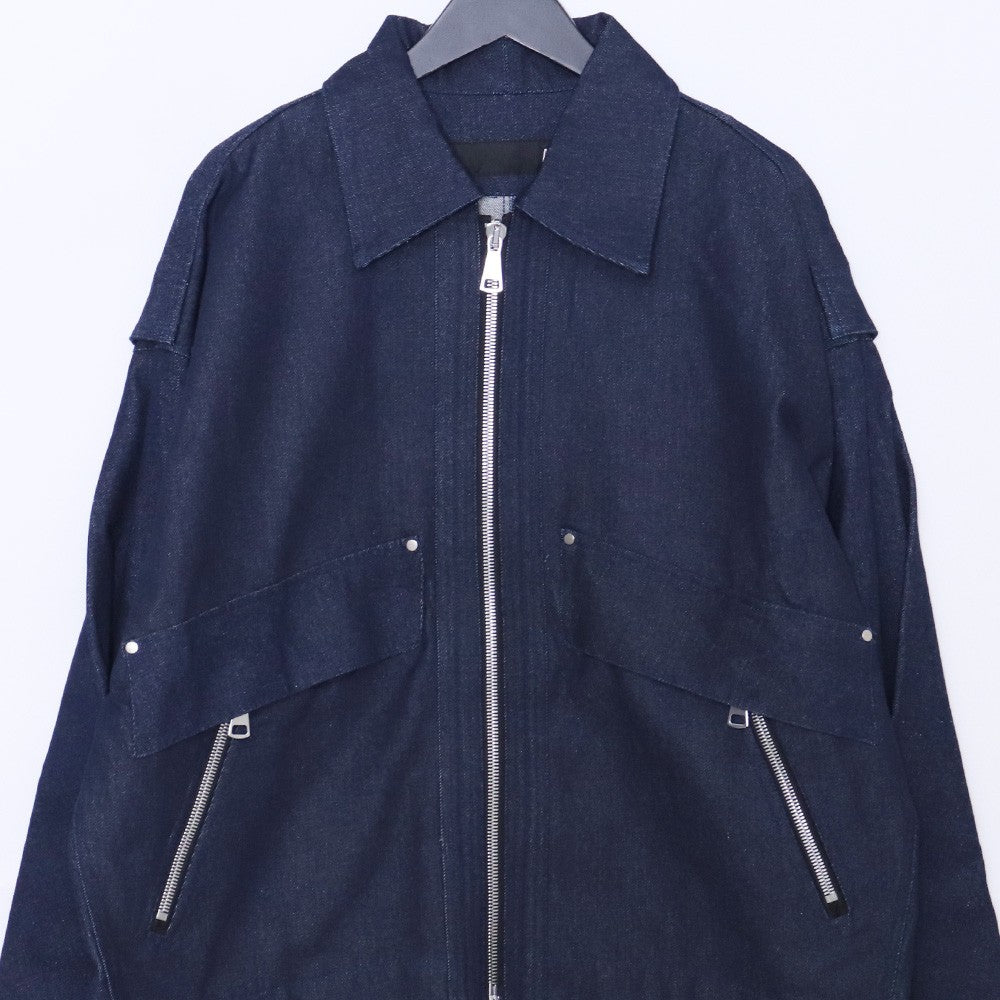 A.F ARTEFACT Denim Tuck Sleeves Jacket Indigo Size 2