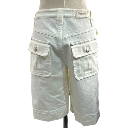 LOUIS VUITTON Monogram Embroidered Denim Shorts Size 38