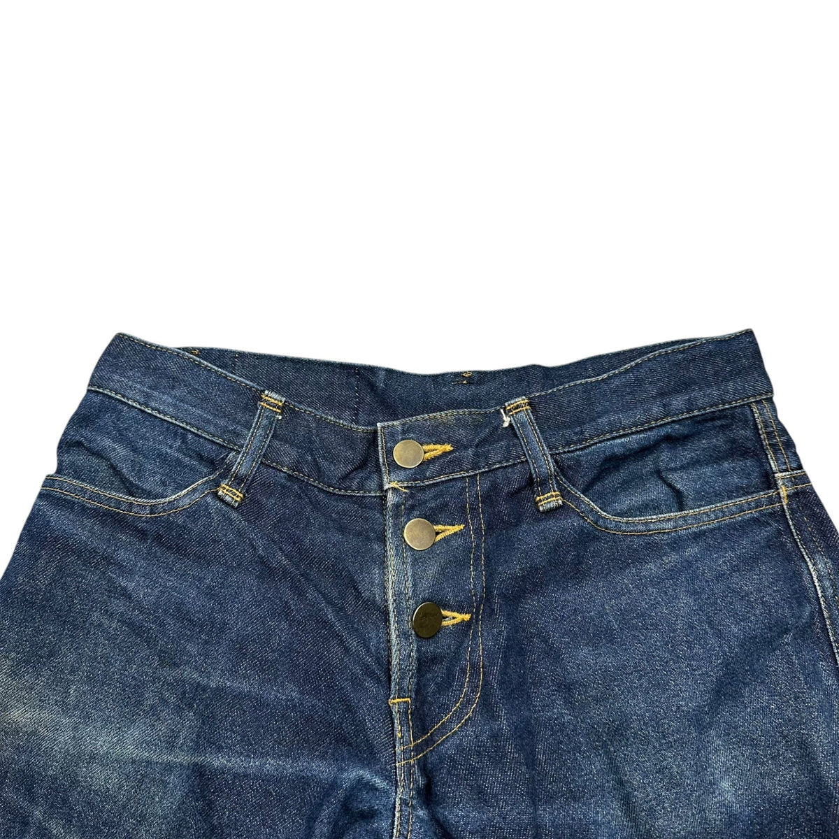 Christopher Nemeth 00s Yellow-Stitch Cropped Denim Pants Size S