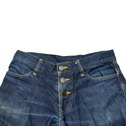Christopher Nemeth 00s Yellow-Stitch Cropped Denim Pants Size S