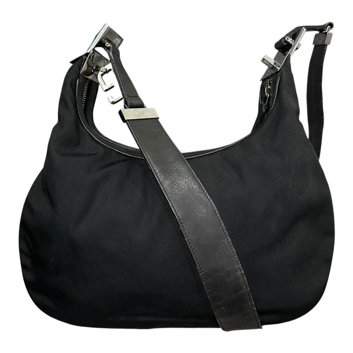 GUCCI 01SS Tom Ford 2way Nylon Leather Hobo Bag