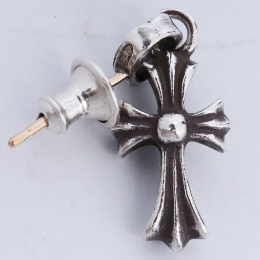 Chrome Hearts Baby Fat Drop Cross Silver Earring Size F