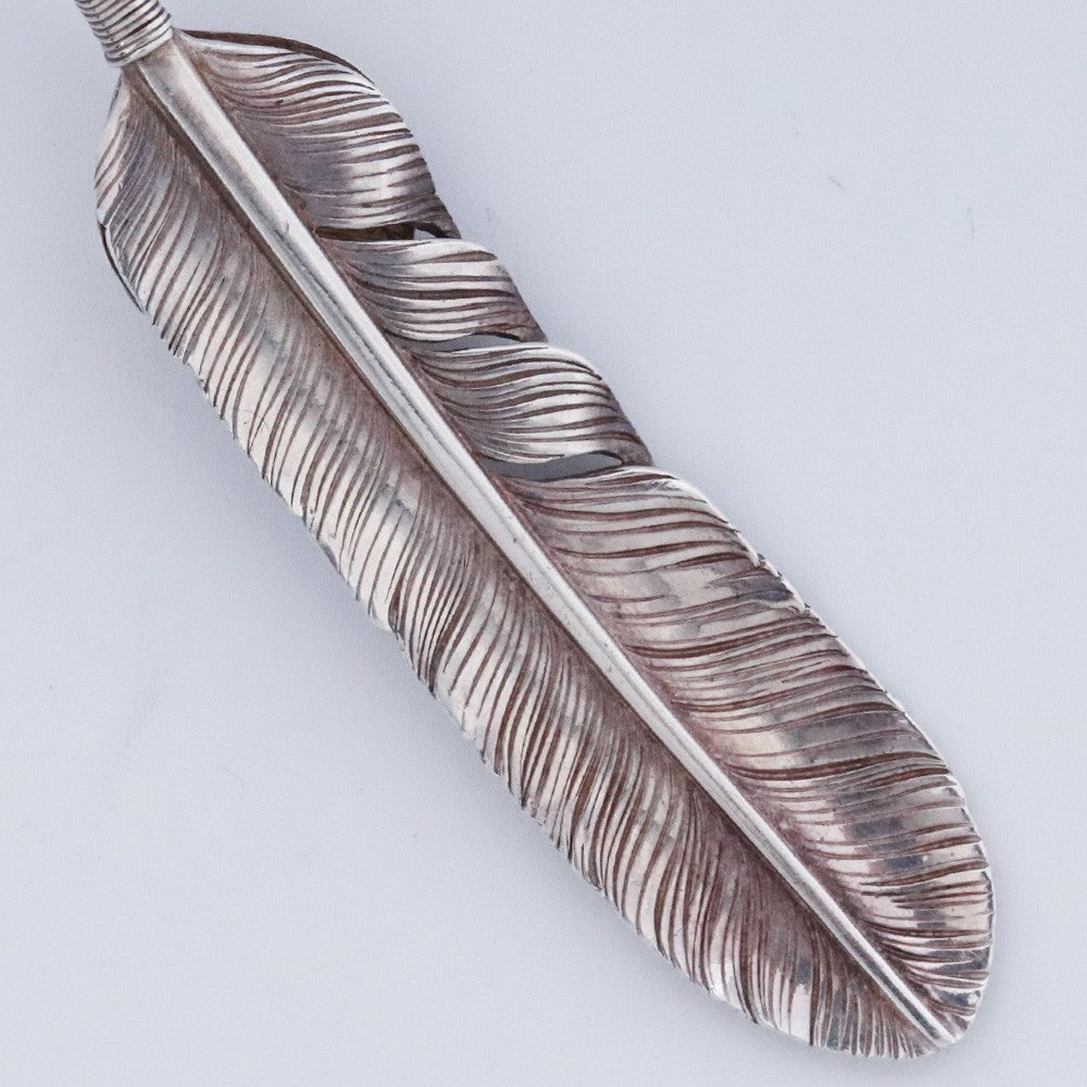 TARO WASHIMI K18 Gold Rope Turquoise Feather Silver L Size L