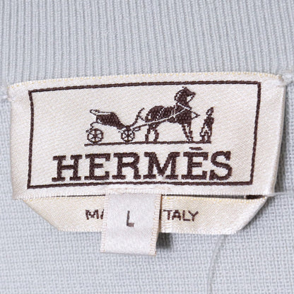 HERMES H Cinetiq Wool Knit Blouson Jacket Gray Size L