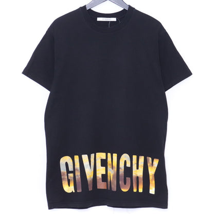 GIVENCHY Gold Logo Print T-Shirt Black Size XXS
