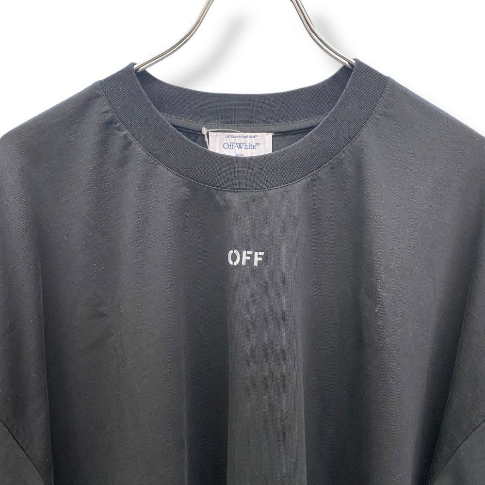 OFF-WHITE OFF STAMP Wide Logo Print Long Sleeve T-Shirt Black Size L
