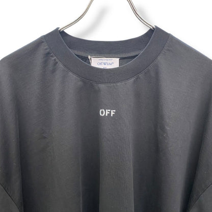 OFF-WHITE OFF STAMP Wide Logo Print Long Sleeve T-Shirt Black Size L
