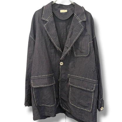UBUNTU 26SS Kenny Wool Stitch Design Jacket Navy Free Size