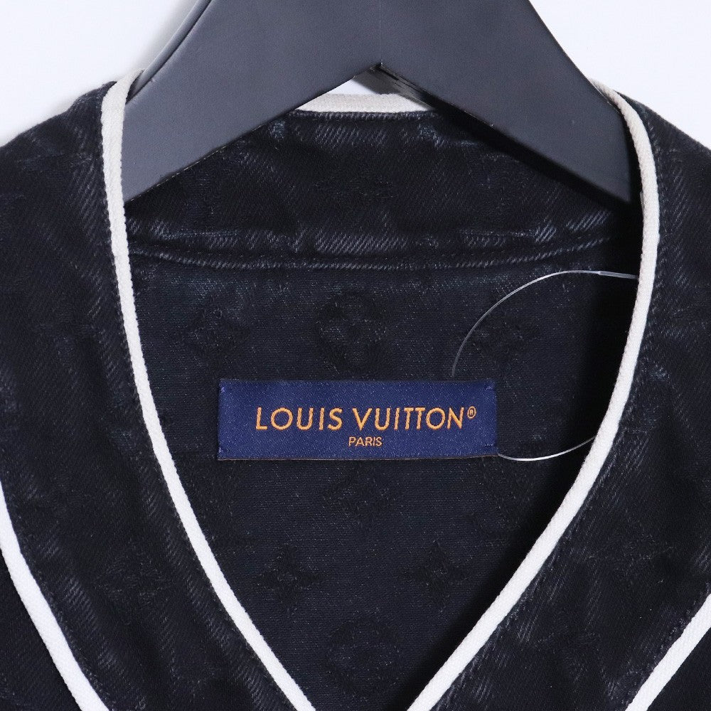 LOUIS VUITTON 23AW Monogram Denim Short Shirt Black Size L